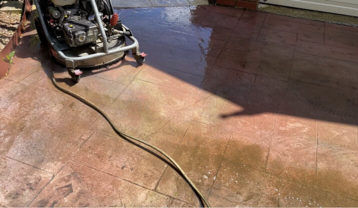 Concrete Sealing & Painting 18 stamped concrete pressure washed